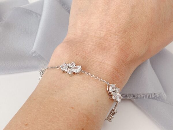 Chic Crystal Wedding Bracelet, Bridal Jewelry - Image 3