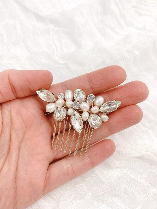 Gold Hair Comb, Wedding Headpiece, Pearl Hair Comb, Wedding Hair, Bridal