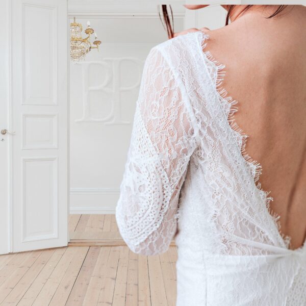 Lace Wedding Dress, Unique Boho Wedding Dress, Open Back Wedding Dress, Wedding Gown - Image 2